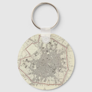 Vintage Map of Milan Italy (1832) Key Ring