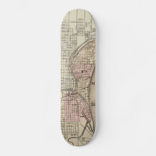 Vintage Map of Milwaukee (1880) Skateboard