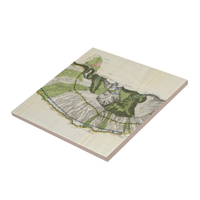 Vintage Map of Molokai Hawaii (1906) Tile (Side)