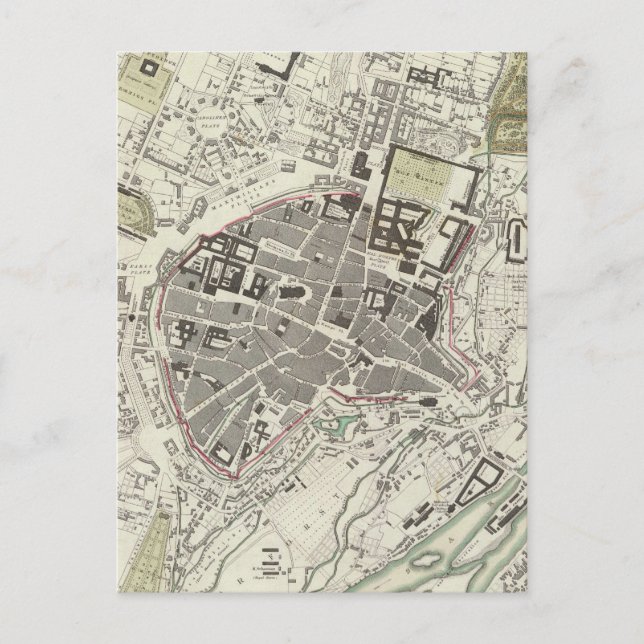 Vintage Map of Munich Germany (1832) Postcard (Front)