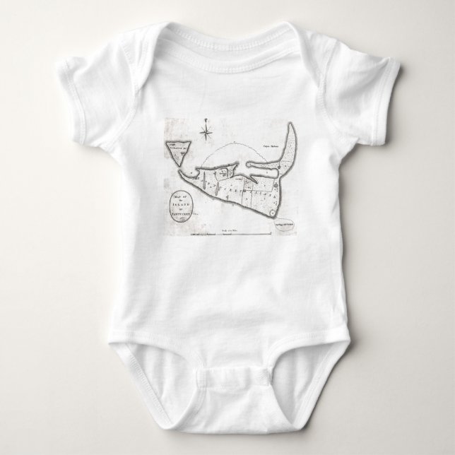 Vintage Map of Nantucket (1782) Baby Bodysuit (Front)