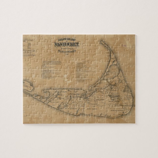 Vintage Map of Nantucket (1869) Jigsaw Puzzle (Horizontal)