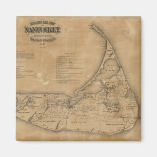 Vintage Map of Nantucket (1869) Magnet