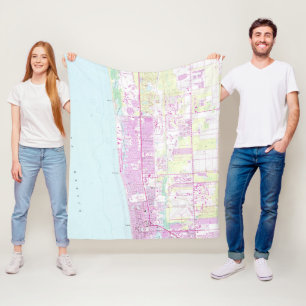 Vintage Map of Naples Florida (1958) Fleece Blanket