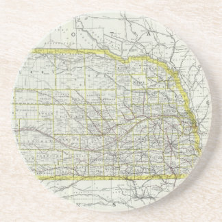 Vintage Map of Nebraska (1889) Coaster