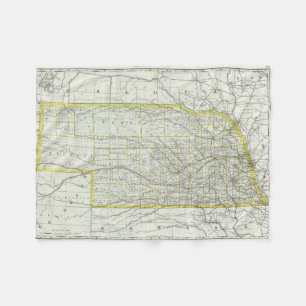 Vintage Map of Nebraska (1889) Fleece Blanket
