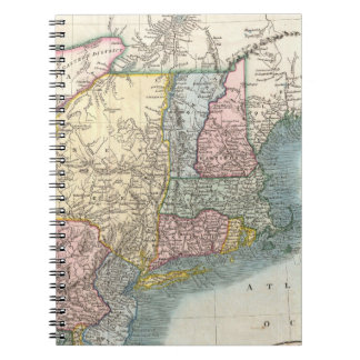 Vintage Map of New England (1821) Spiral Notebook