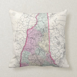 Vintage Map of New Hampshire (1855) Cushion