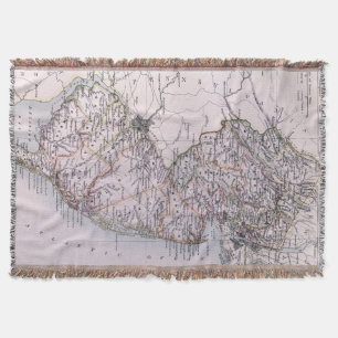 Vintage Map of New Jersey (1884) Throw Blanket