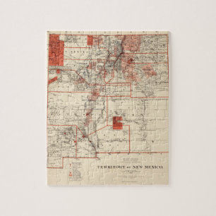 Vintage Map of New Mexico (1882) Jigsaw Puzzle