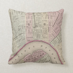 Vintage Map of New Orleans (1880) Cushion