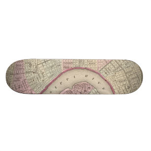 Vintage Map of New Orleans (1880) Skateboard