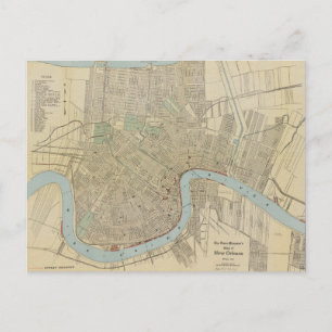 Vintage Map of New Orleans (1919) Postcard