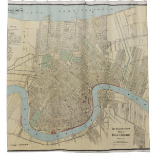 Vintage Map of New Orleans (1919) Shower Curtain
