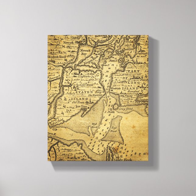 Vintage Map of New York Canvas Print (Front)