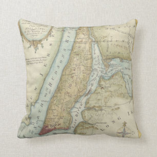 Vintage Map of New York City (1869) Cushion