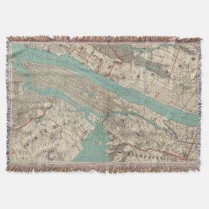 Vintage Map of New York City (1890) Throw Blanket