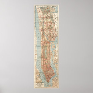Vintage Map of New York City (1894) Poster