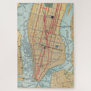 Vintage Map of New York City (1900) Jigsaw Puzzle