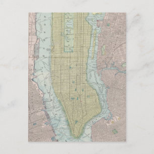 Vintage Map of New York City (1901) Postcard
