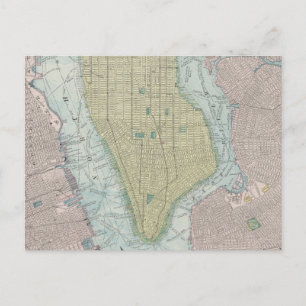 Vintage Map of New York City (1901) Postcard