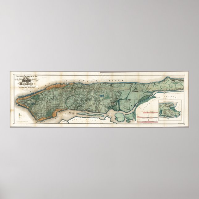 Vintage Map of New York Poster (Front)