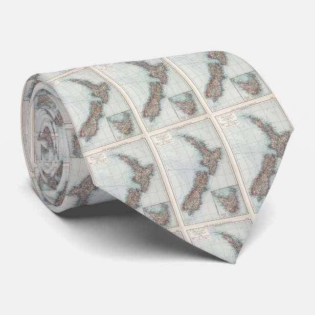 Vintage Map of New Zealand (1900) Tie (Rolled)