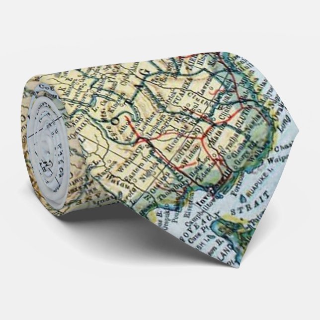 Vintage Map of New Zealand (1921) Tie (Rolled)