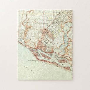 Vintage Map of Newport Beach California (1951) Jigsaw Puzzle