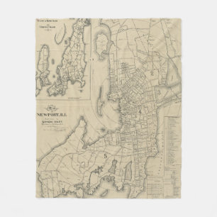 Vintage Map of Newport Rhode Island (1901) Fleece Blanket