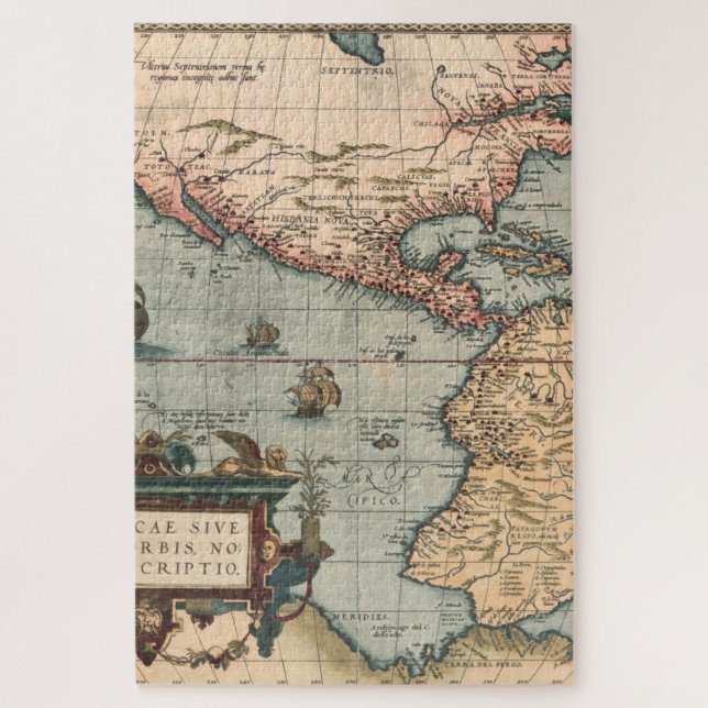 Vintage Map of North America Jigsaw Puzzle (Vertical)
