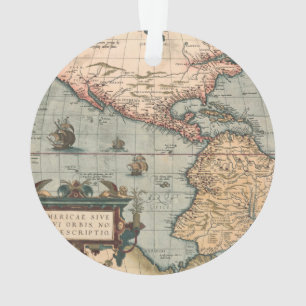 Vintage Map of North America Ornament