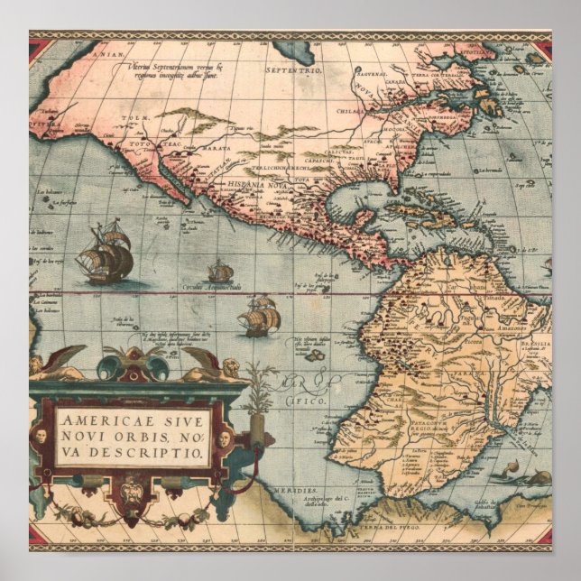 Vintage Map of North America Poster (Front)