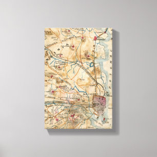 Vintage Map of Northeastern Virginia (1862) Canvas Print