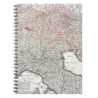 Vintage Map of Northern Italy (1720) Notebook