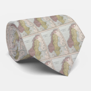 Vintage Map of Norway and Sweden (1912) Tie
