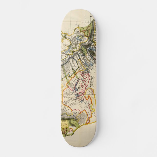 Vintage Map of Oahu Hawaii (1906) Skateboard (Front)