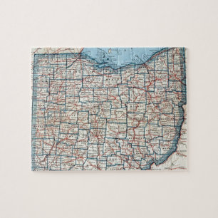 Vintage Map of Ohio (1921) Jigsaw Puzzle