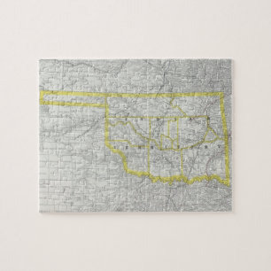 Vintage Map of Oklahoma (1889) Jigsaw Puzzle
