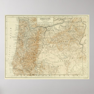 Vintage Map of Oregon (1911) Poster
