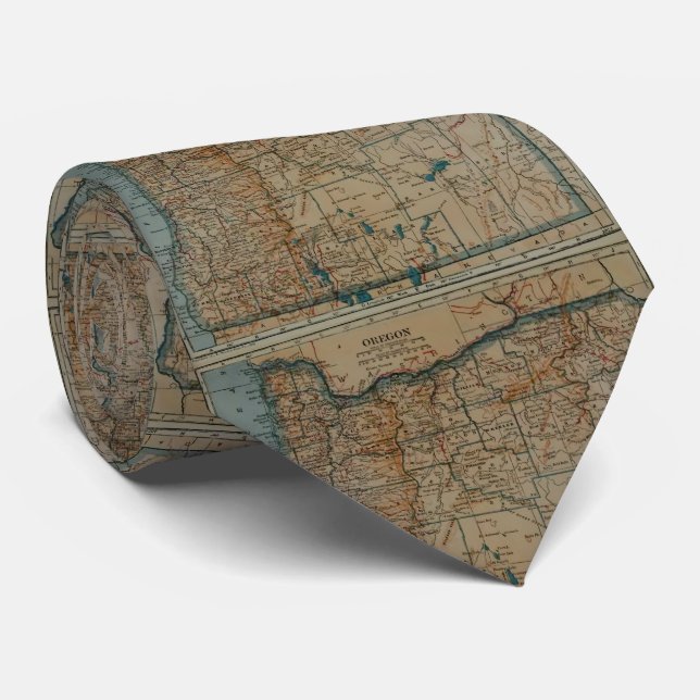 Vintage Map of Oregon (1921) Tie (Rolled)