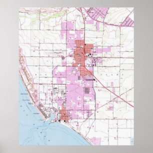 Vintage Map of Oxnard California (1949) Poster
