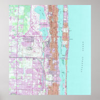 Vintage Map of Palm Beach Florida (1946) 2