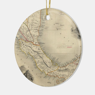 Vintage Map of Panama (1851) Ceramic Tree Decoration