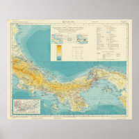 Vintage Map of Panama (1954)