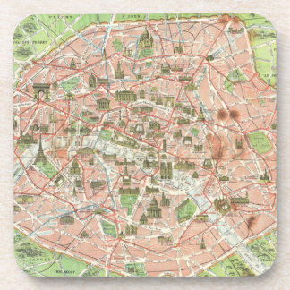 Vintage Map of Paris (1920) Coaster