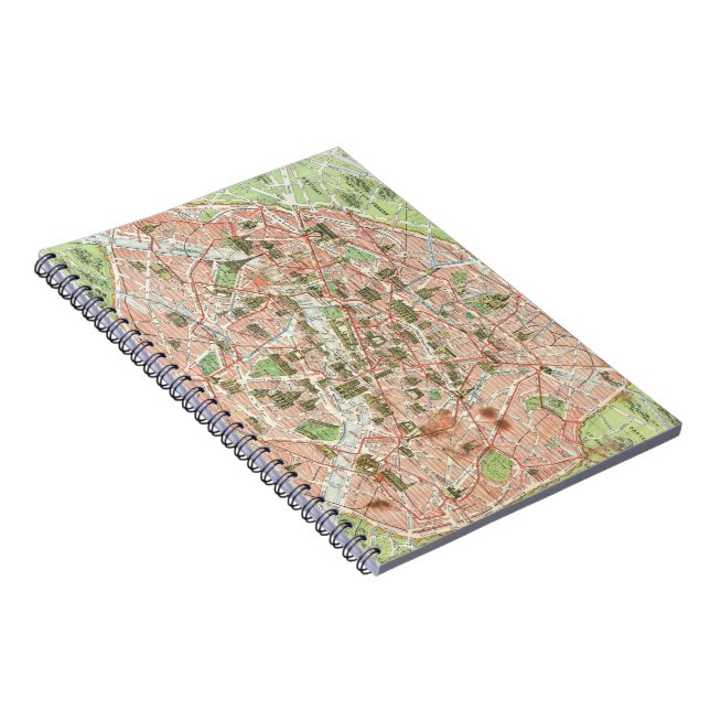 Vintage Map of Paris (1920) Spiral Notebook (Right Side)