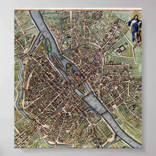 Vintage Map of Paris Poster (Front)