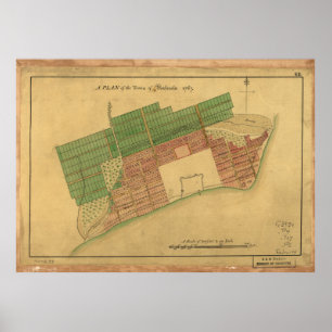 Vintage Map of Pensacola Florida (1767) Poster