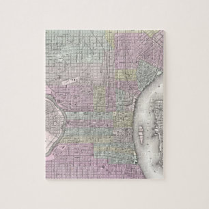 Vintage Map of Philadelphia (1855) Jigsaw Puzzle